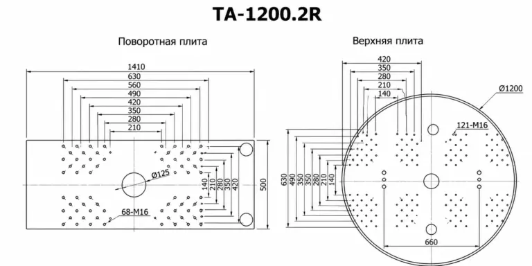 Чертеж Вертикальные ТПА с поворотным столом ТА-1200R