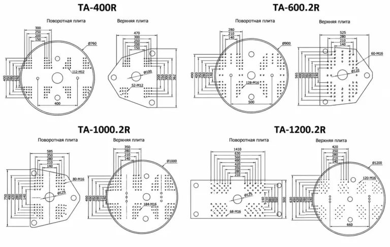 Чертеж Вертикальные ТПА с поворотным столом ТА-800R