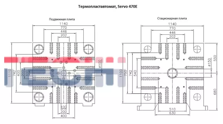 Чертеж Термопластавтомат с сервоприводом, серии Servo 470E